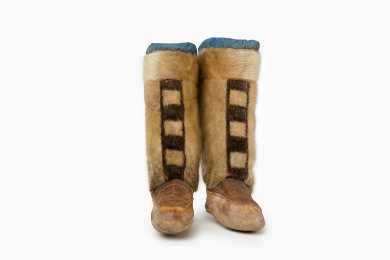 animal skin shoes worn by inuit